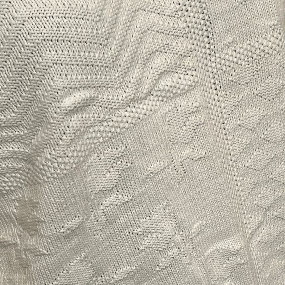 Worthington NEW VINTAGE Womens Knit Tee Sweater sz L Short Sleeve White Retro - Picture 4 of 12